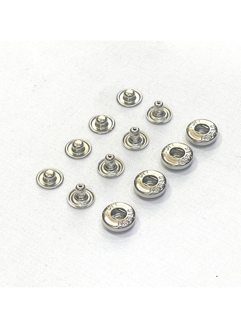 Abrar 8 Set Metal Snap Buttons For Men Saudi Thobe Size 12mm - Image 2