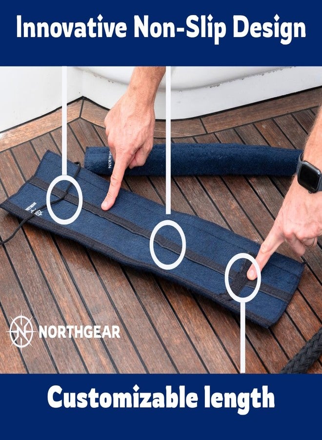 NORTHGEAR واقيات احتكاك حبال رصيف نورث جير - عبوة من قطعتين - أكمام واقية من الاحتكاك فائقة المتانة بطول 24 بوصة، مقاومة للأشعة فوق البنفسجية، حماية مانعة للانزلاق لحبال رصيف القوارب وخطوط الإرساء - أسود - Image 4