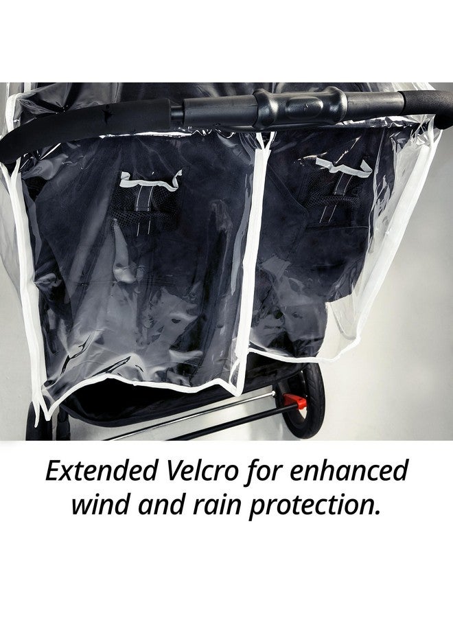 Ezkindheit Double Stroller Rain Cover, Universal Waterproof Windproof Rain Shield for Side by Side Twin Baby Strollers, Outdoor Accessories for Jogger and Umbrella Strollers - Image 3