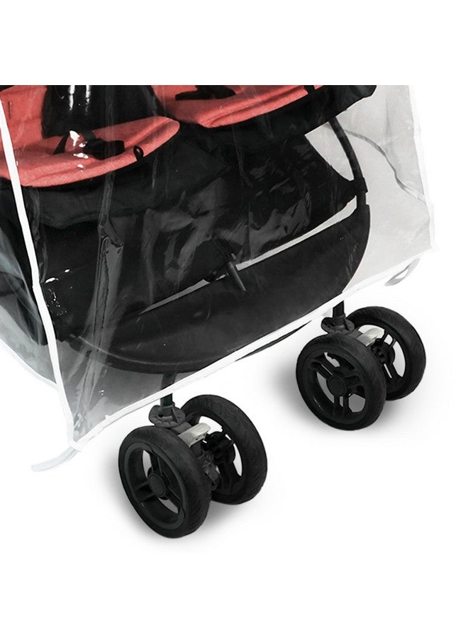 Ezkindheit Double Stroller Rain Cover, Universal Waterproof Windproof Rain Shield for Side by Side Twin Baby Strollers, Outdoor Accessories for Jogger and Umbrella Strollers - Image 1