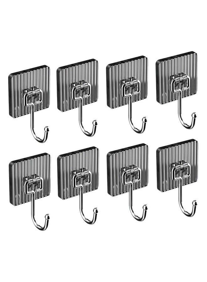 8 PCS Large Utility Sticky Hooks, Adhesive Wall Hooks for Hanging,for Home Bathroom Kitchen Office and Living Room - Image 1
