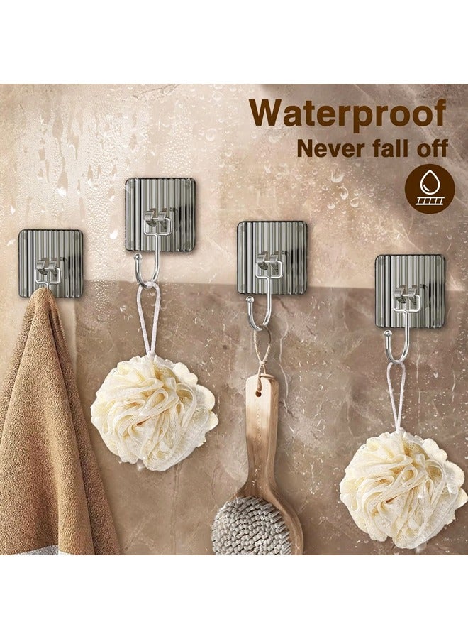 8 PCS Large Utility Sticky Hooks, Adhesive Wall Hooks for Hanging,for Home Bathroom Kitchen Office and Living Room - Image 3