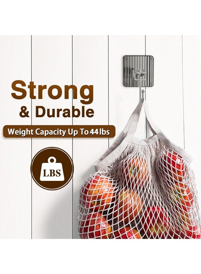 8 PCS Large Utility Sticky Hooks, Adhesive Wall Hooks for Hanging,for Home Bathroom Kitchen Office and Living Room - Image 4