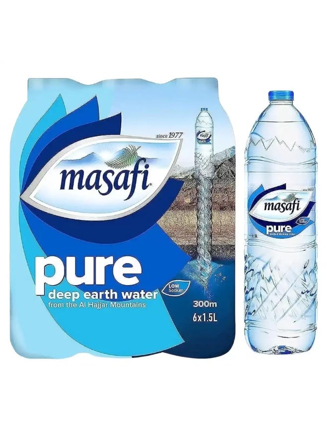 Masafi Pure Drinking Water Deep Earth Water From The AL Hajjar Mountains- 6X1.5Ltr
