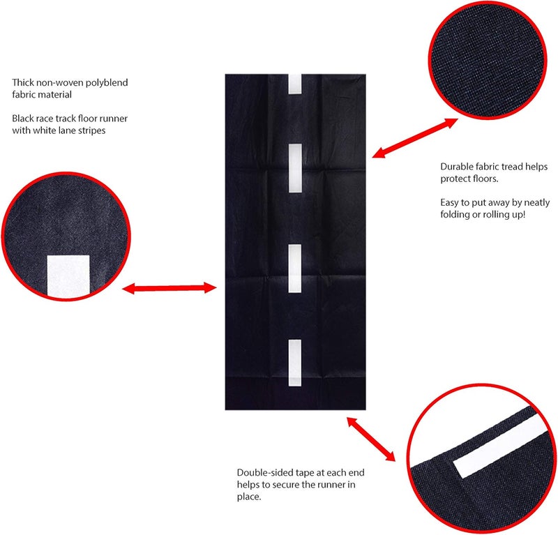 Super Z Outlet 10ft Long Racetrack Floor Running Racer Party Decoration Mat Drag Race Car Road Go Kart Theme Birthday Games (2ft Wide) - Image 3