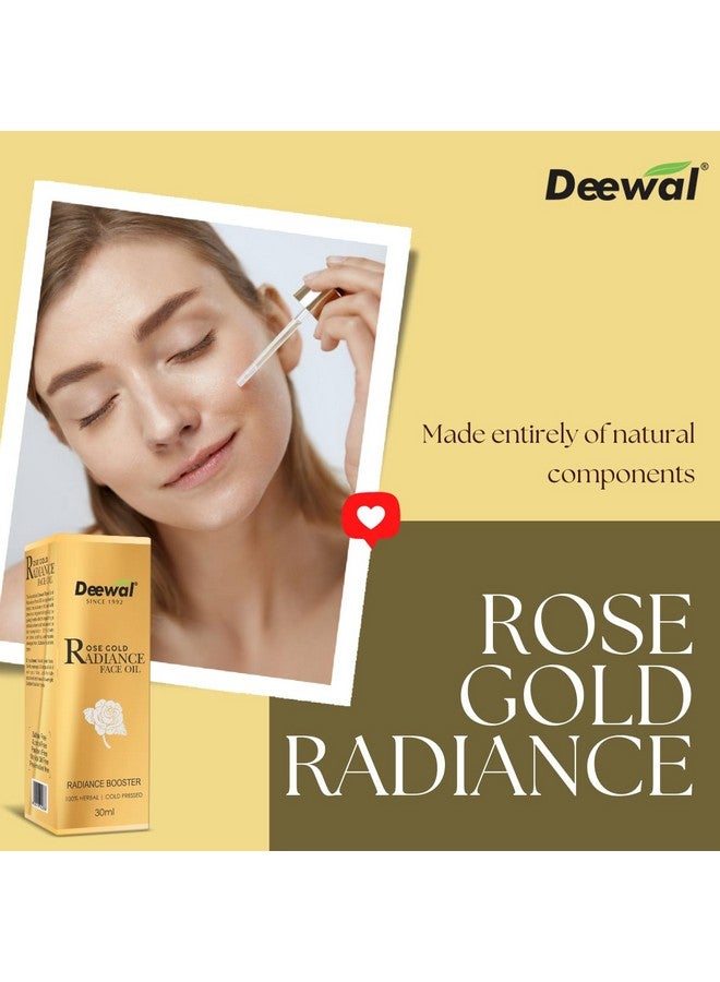 Deewal Rose Gold Radiance Face Oil | Organic & Pure Rose Oil for Glowing Skin | Reduces Dark Spots | All-Season Nourishment for Healthy Skin | All Skin Types - 30ml - Image 3
