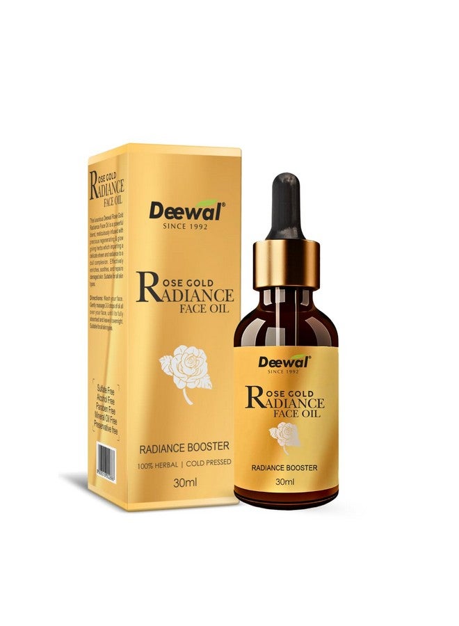 Deewal Rose Gold Radiance Face Oil | Organic & Pure Rose Oil for Glowing Skin | Reduces Dark Spots | All-Season Nourishment for Healthy Skin | All Skin Types - 30ml - Image 1