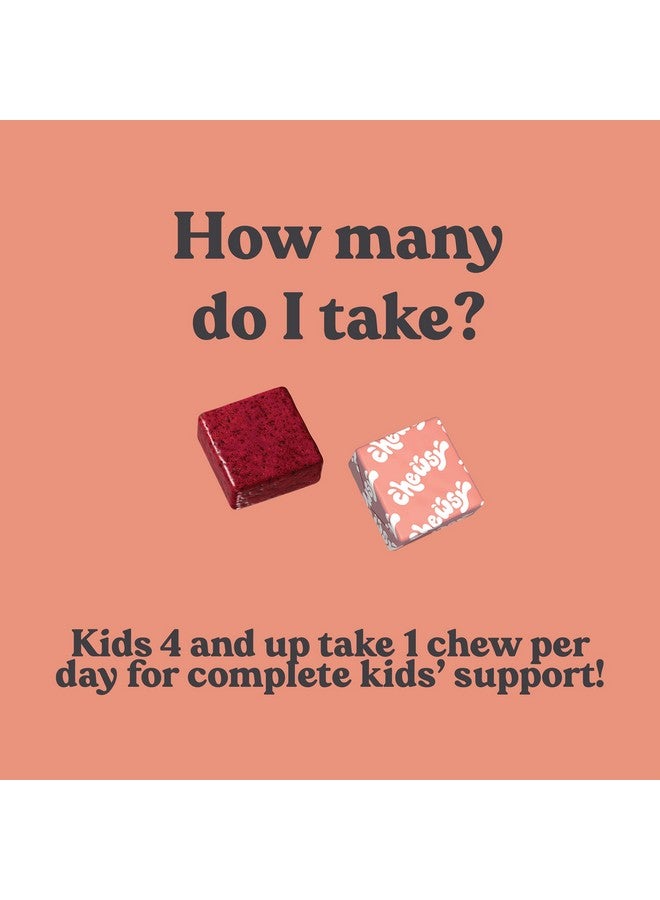 Chewsy Kids’ Multivitamin, Delicious Candy-Style Daily Vitamin Chews + Probiotics + Superfoods, Wild Berry Flavor Chewable Fruity Supplement Chews, Individually Wrapped, Easy to Enjoy, 30-Day Supply - Image 5