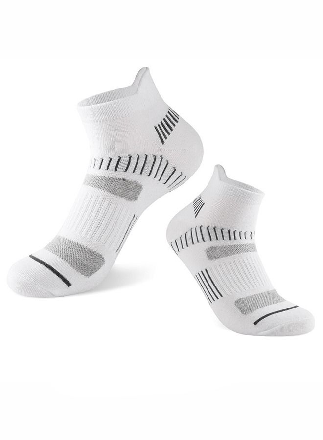 Mens Ankle Soccor Basketball Socks Low Cut Athletic Tab Run Runing Socks for Men Wear Sport Comfort Cushion Athletic Cushioned Breathable Low Cut Tab Gift For Boy Husband(6 Pairs，White） - Image 2