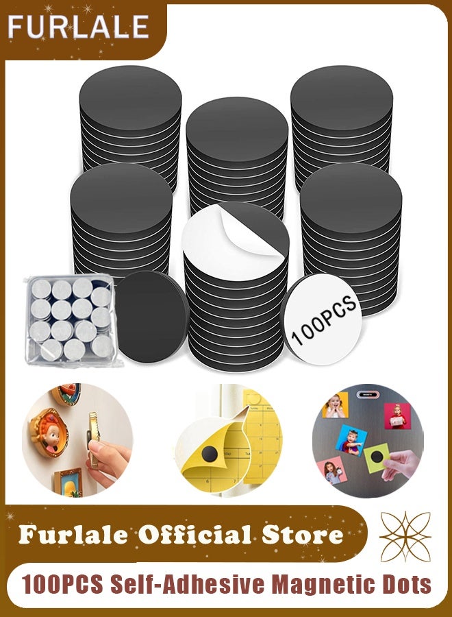 Furlale 100PCS Self-Adhesive Magnetic Dots 20mm – Round Flexible Adhesive Magnets for Crafts, DIY, Fridge Photos, Classroom & Office Magnetic Stickers - Image 1