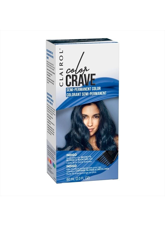 CLAIROL Color Crave Semi-Permanent Hair Dye, Indigo Hair Color, 1 Count - Image 1