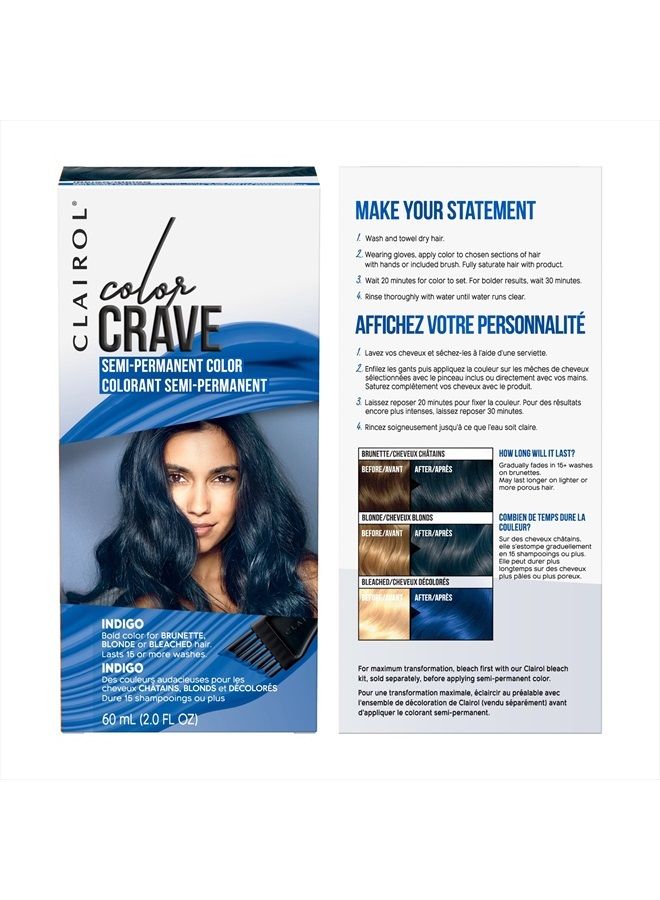 CLAIROL Color Crave Semi-Permanent Hair Dye, Indigo Hair Color, 1 Count - Image 2