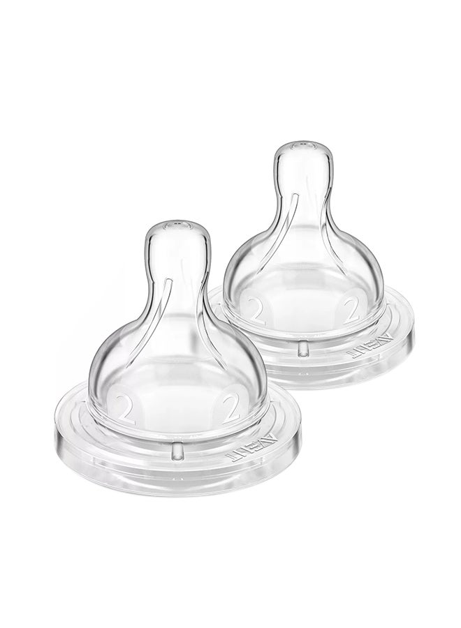 Philips Avent Pack Of 2 Philips Avent Classic Slow Flow Teats, Scf632, 27 - Image 1