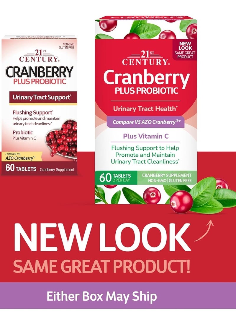 21st CENTURY - Cranberry Plus Probiotic Urinary Tract Support-60 Tablets - Image 1