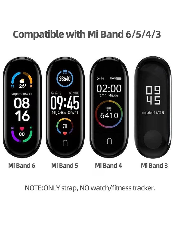 Strap Compatible Xiaomi Mi Band 6/5/4/3, Replacement Bracelet Wristbands for Mi Band 6 Correa NFC Global Version Metal Stainless Steel (Black) - Image 3