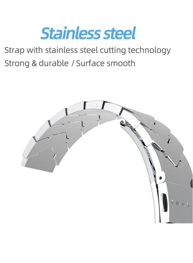 Strap Compatible Xiaomi Mi Band 6/5/4/3, Replacement Bracelet Wristbands for Mi Band 6 Correa NFC Global Version Metal Stainless Steel (Black) - Image 5