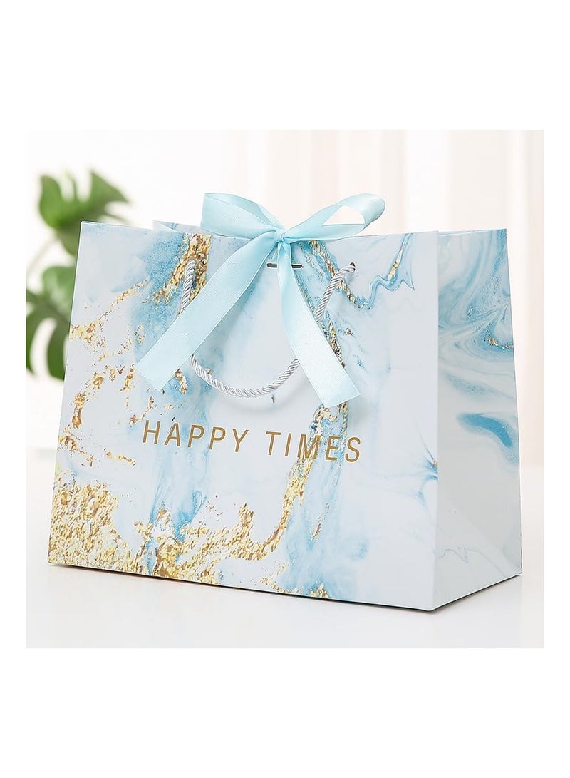 SOLARAE 12Pack Medium Gift Bags with Handles, 9.8 * 7.8 * 4.7 Inch Marble Gift Bags with Ribbon, Fancy Small Gift Bags for Favors, Wedding, Baby Shower, Birthday, Kraft Gift Bags for Clothes, Retail Bags - Image 2