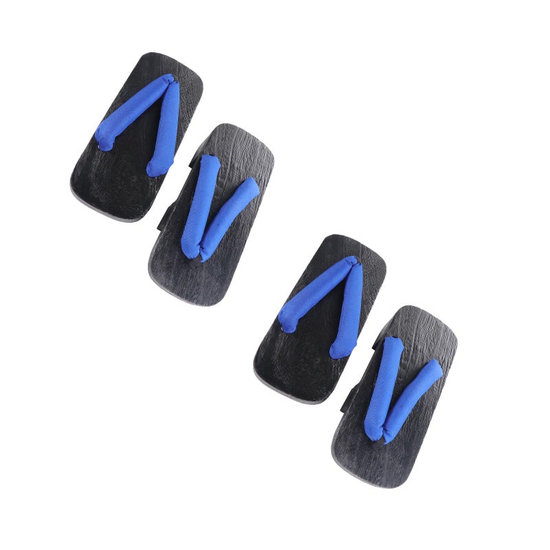 2 Pairs Clogs Flops Platform Sandals -flops Two-teeth Casual Slippers Size 40 24CM 7US 4.5UK 38EU 9.432Inch ( Black Wood) - Image 1