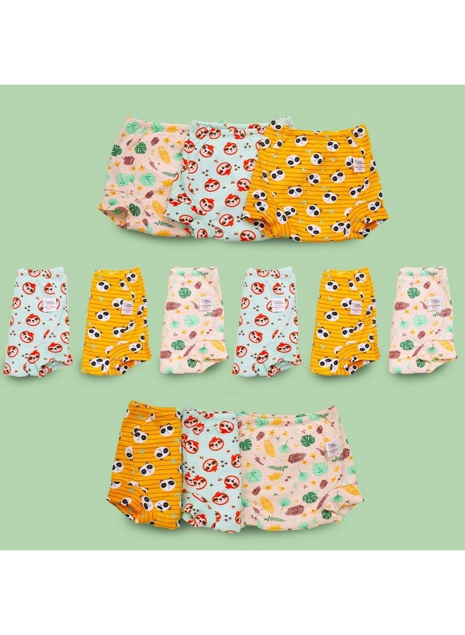superbottoms Unisex Padded Underwear|For Potty Training & Mess-Free Diaper-Free Time|Prevents Pee Puddles|3 Layers Of Premium Cotton Padding (No Sponge)|(Jungle Jam, Size: 2, Pack Of 12) - Image 1