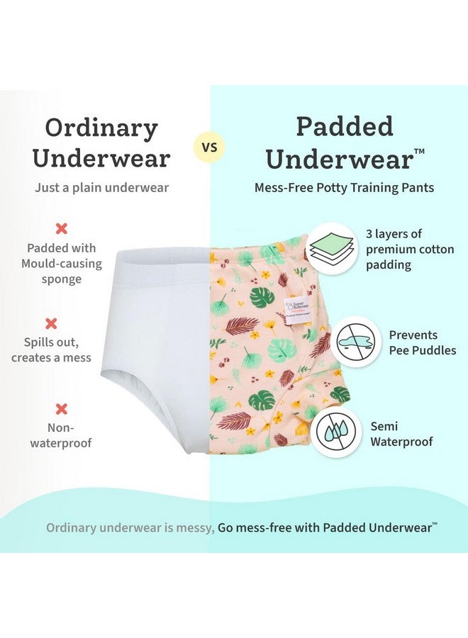 superbottoms Unisex Padded Underwear|For Potty Training & Mess-Free Diaper-Free Time|Prevents Pee Puddles|3 Layers Of Premium Cotton Padding (No Sponge)|(Jungle Jam, Size: 2, Pack Of 12) - Image 5