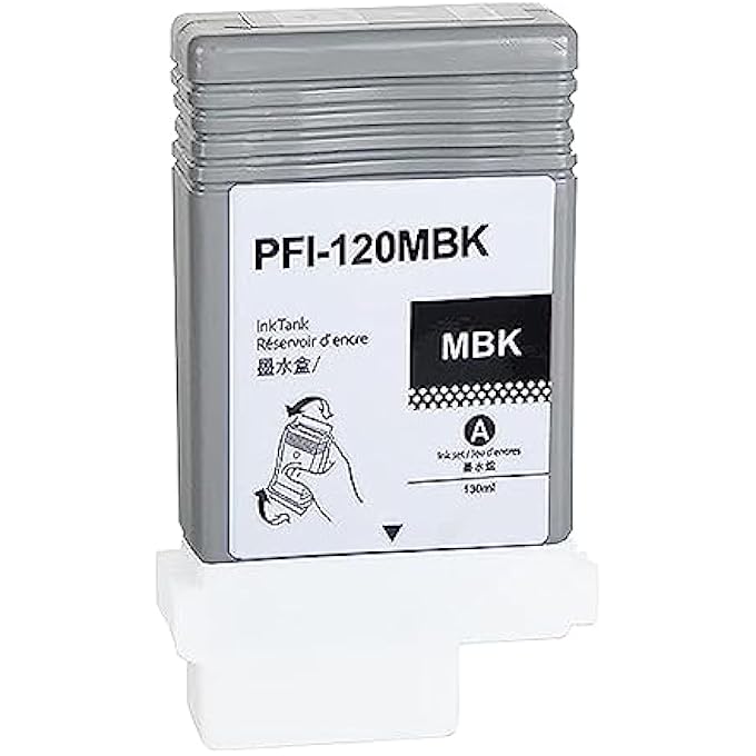 PFI-120 INK CARTRIDGE PIGMENT PFI120 INK TANK CARTRIDGE MATTE BLACK 130ML COMPATIBLE WITH CANON PFI-120 PFI-120MBK PFI120MBK FOR IMAGEPROGRAF IPF TM-200 TM-205 TM-300 TM-305 - Image 1