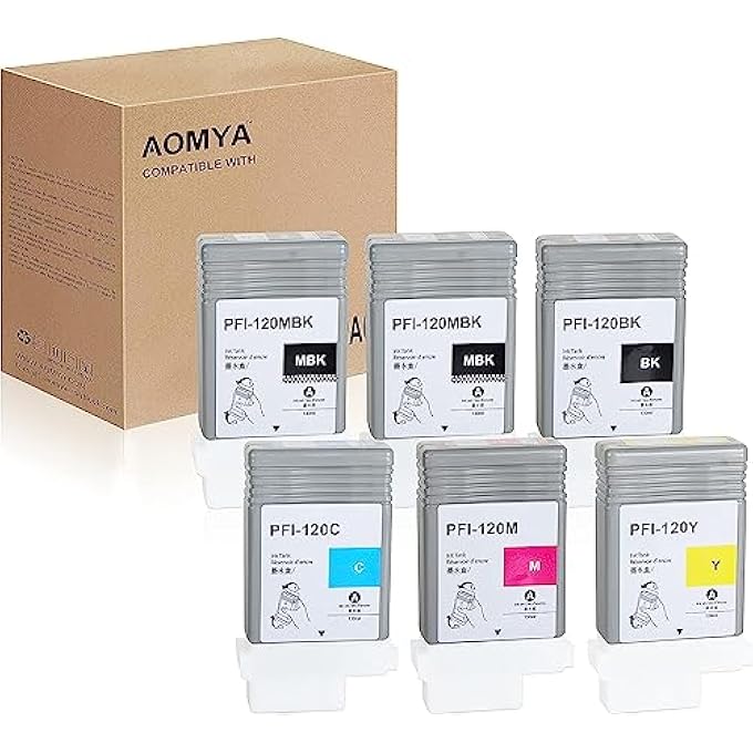 PFI-120 INK CARTRIDGE PIGMENT PFI120 INK TANK CARTRIDGE MATTE BLACK 130ML COMPATIBLE WITH CANON PFI-120 PFI-120MBK PFI120MBK FOR IMAGEPROGRAF IPF TM-200 TM-205 TM-300 TM-305 - Image 2