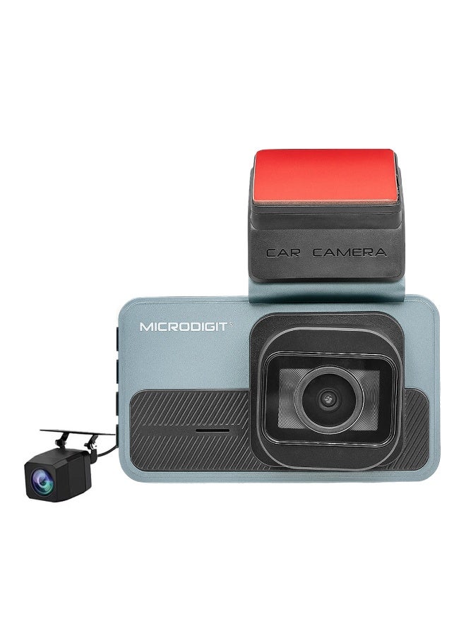 Microdigit Dash Cam MDC80 Front & Rear 2K QHD 2560P Dual Channel Car Camera, 170°+150° Wide Angle, G-Sensor, Loop Recording, Reverse Parking Assist, WiFi Connectivity, Type-C Fast Charging, Night Vision, APP Control-MDC80 - Image 1