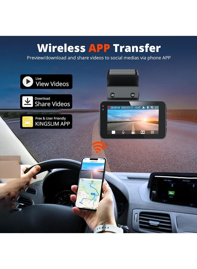 Microdigit Dash Cam MDC80 Front & Rear 2K QHD 2560P Dual Channel Car Camera, 170°+150° Wide Angle, G-Sensor, Loop Recording, Reverse Parking Assist, WiFi Connectivity, Type-C Fast Charging, Night Vision, APP Control-MDC80 - Image 4