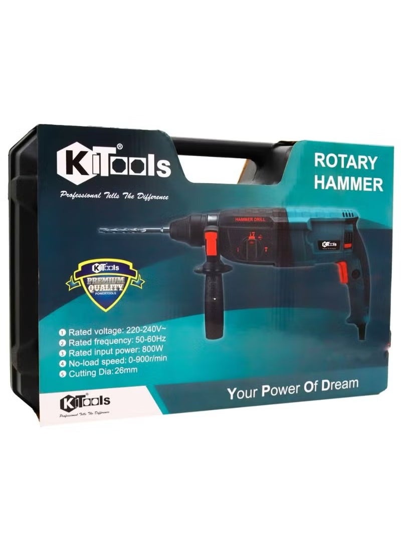 KiTools - KiTTools Rotary Hammer Drill SDS 800 W Chuck 26MM - Image 1