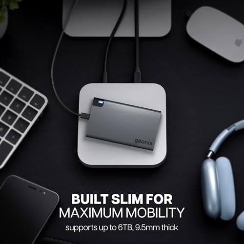 Geonix PowerShell AL1 500GB Portable External Hard Drive 2.5-Inch SATA USB 3.1, Upto 5Gbps with UASP Support, LED Indicator, Shockproof Protection, Aluminium Case with 3 Year Warranty (Gray) - Image 2