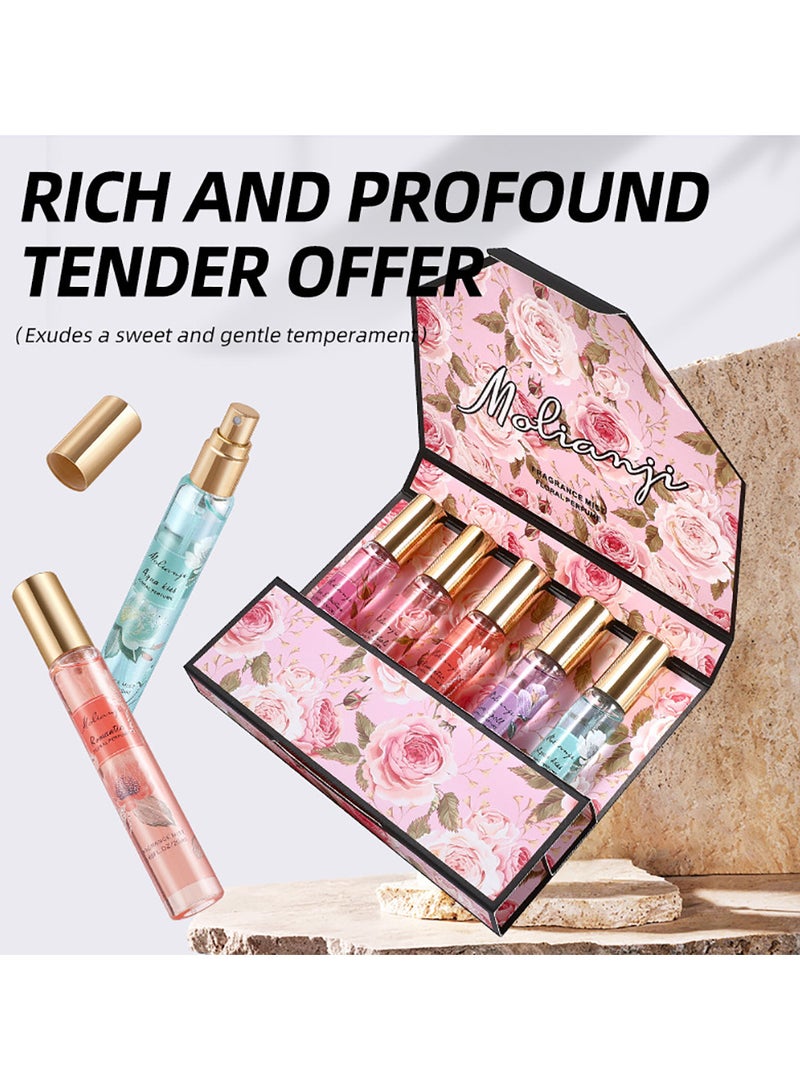 Perfume Gift Set For Women, 5 Pcs Perfume Set Holiday Gifts for Her, Long-Lasting Fresh Floral Aromatic Fragrance,  Ladies Perfume Set For Dating,  Birthday, Gift To Girlfriend, Eau de Parfum For Women