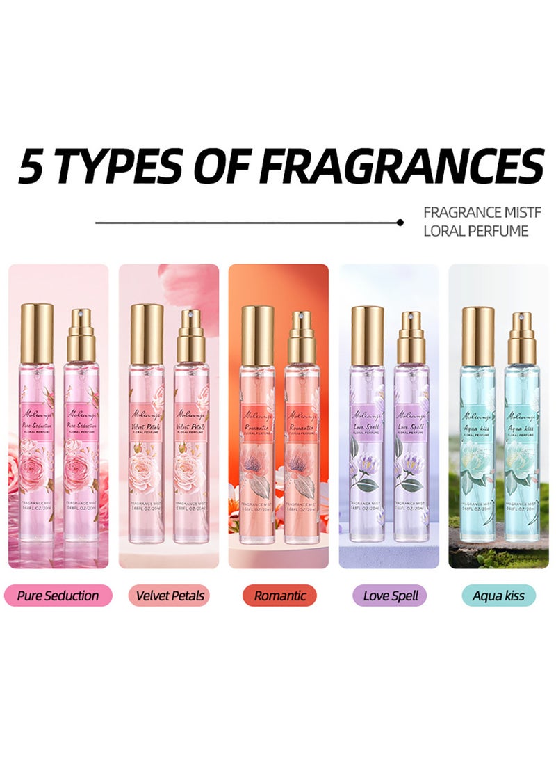 Perfume Gift Set For Women, 5 Pcs Perfume Set Holiday Gifts for Her, Long-Lasting Fresh Floral Aromatic Fragrance,  Ladies Perfume Set For Dating,  Birthday, Gift To Girlfriend, Eau de Parfum For Women