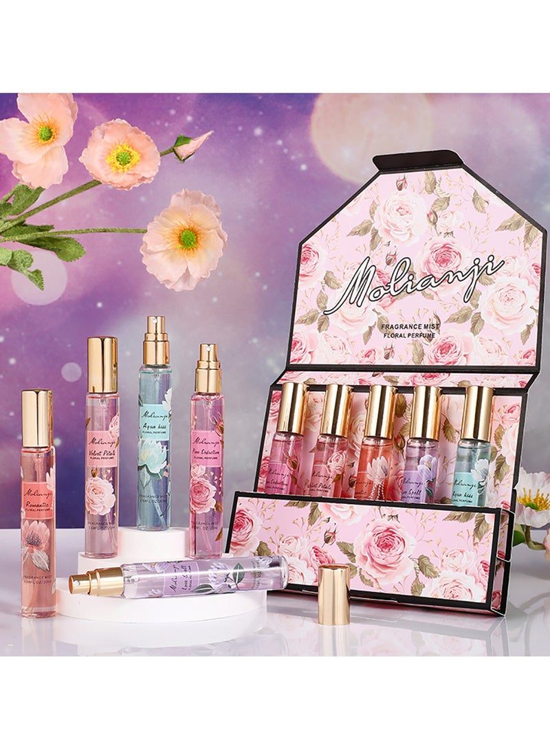 Perfume Gift Set For Women, 5 Pcs Perfume Set Holiday Gifts for Her, Long-Lasting Fresh Floral Aromatic Fragrance,  Ladies Perfume Set For Dating,  Birthday, Gift To Girlfriend, Eau de Parfum For Women