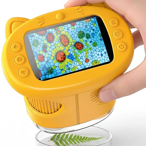 OAEBLLE Kids Microscope, 1000X Portable Mini Pocket Microscope with 2.4″ IPS Screen & 8 LEDs, Rechargeable, STEM Educational Science Kit Toys, Best Christmas Birthday Gifts for 4-12 Year Old Girls - Image 1