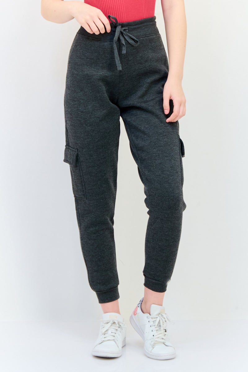 BSP Women Sportswear Fit Outdoor Jogger Pants, Dark Grey  - Image 1