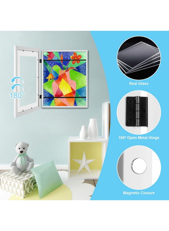 GULETHUN [2-Pack] Kids Art Frames, 11x14 Front Opening Kids Artwork Frames Changeable, White Artwork Display Storage Frame for Wall, Holds 50 Pcs, for 3D Picture, Crafts, Children Drawing, Hanging Art, - Image 5