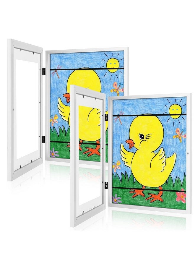 GULETHUN [2-Pack] Kids Art Frames, 11x14 Front Opening Kids Artwork Frames Changeable, White Artwork Display Storage Frame for Wall, Holds 50 Pcs, for 3D Picture, Crafts, Children Drawing, Hanging Art, - Image 1