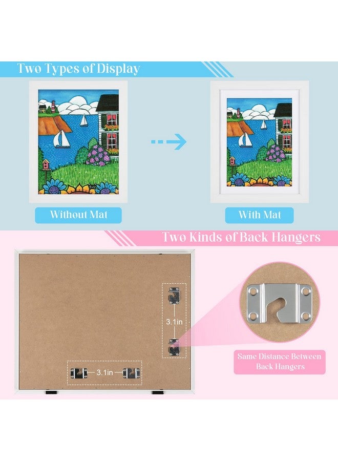 GULETHUN [2-Pack] Kids Art Frames, 11x14 Front Opening Kids Artwork Frames Changeable, White Artwork Display Storage Frame for Wall, Holds 50 Pcs, for 3D Picture, Crafts, Children Drawing, Hanging Art, - Image 4