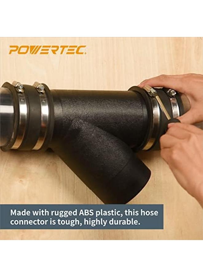 باورتيك بوصة Y المناسب لخرطوم جمع الغبار 4 بوصة 4 بوصة تركيبات موصل خرطوم جمع الغبار لنظام جمع الغبار 1 حزمة 70106 - Image 3