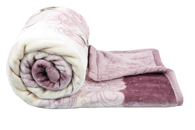VAS Collections Super Soft Cloudy Printed Double Bed Blanket for Heavy Winter, Single Ply Mink Blanket King Size with 220 x 230 Cm – 3.5 Kg (Light Pink, Pack of 1)… - Image 1
