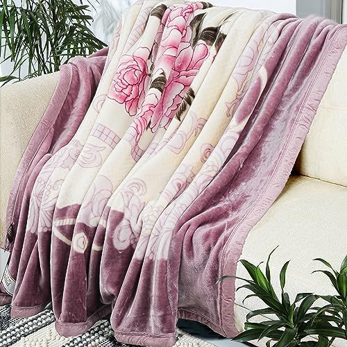 VAS Collections Super Soft Cloudy Printed Double Bed Blanket for Heavy Winter, Single Ply Mink Blanket King Size with 220 x 230 Cm – 3.5 Kg (Light Pink, Pack of 1)… - Image 3