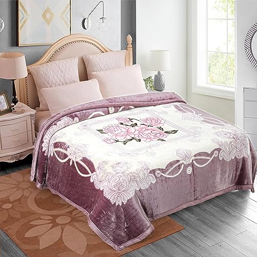 VAS Collections Super Soft Cloudy Printed Double Bed Blanket for Heavy Winter, Single Ply Mink Blanket King Size with 220 x 230 Cm – 3.5 Kg (Light Pink, Pack of 1)… - Image 2