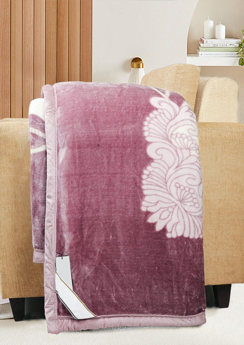 VAS Collections Super Soft Cloudy Printed Double Bed Blanket for Heavy Winter, Single Ply Mink Blanket King Size with 220 x 230 Cm – 3.5 Kg (Light Pink, Pack of 1)… - Image 4