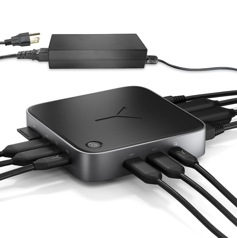 Brydge Stone CORE Powered Charging Docking Station â€“ 10 Ports, 100W PD, Dual Monitor Docking Station, 4K60Hz, 8K HDMI, SD 4.0, USB-A & USB-C, Ethernet â€“ Windows & MacOS Compatible Laptop - Image 1
