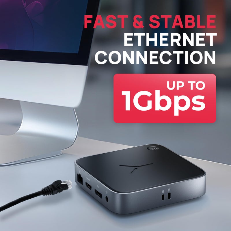 Brydge Stone CORE Powered Charging Docking Station â€“ 10 Ports, 100W PD, Dual Monitor Docking Station, 4K60Hz, 8K HDMI, SD 4.0, USB-A & USB-C, Ethernet â€“ Windows & MacOS Compatible Laptop - Image 5