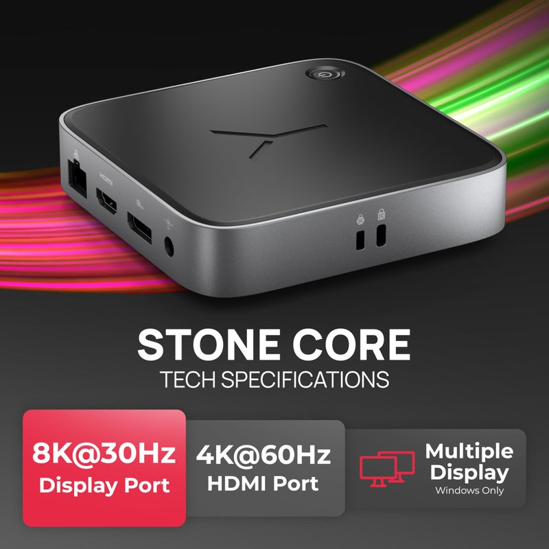 Brydge Stone CORE Powered Charging Docking Station â€“ 10 Ports, 100W PD, Dual Monitor Docking Station, 4K60Hz, 8K HDMI, SD 4.0, USB-A & USB-C, Ethernet â€“ Windows & MacOS Compatible Laptop - Image 4