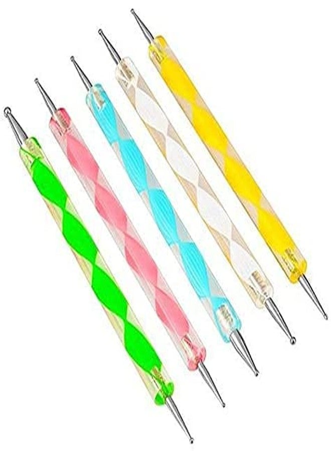 LA VENUST Nail Art Dotting Marbleizing Tool Pen for Nail Decoration Stamping 5 Pcs - Image 3