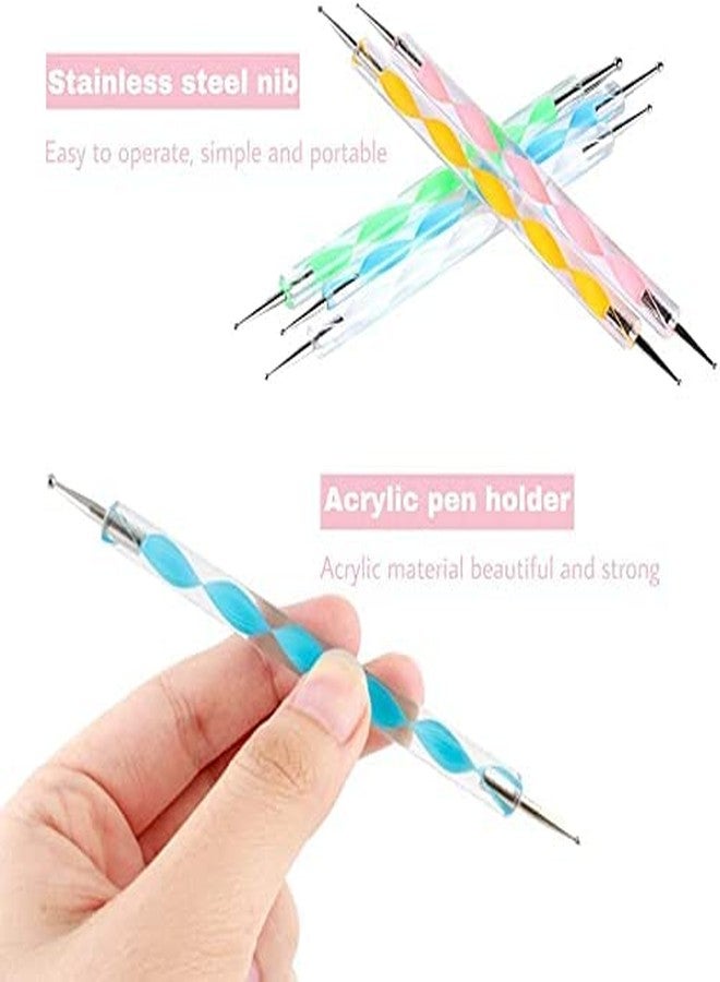 LA VENUST Nail Art Dotting Marbleizing Tool Pen for Nail Decoration Stamping 5 Pcs - Image 2