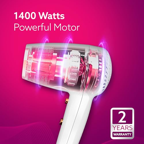 AGARO HD1417 Wall Mounted Hair Dryer 1400W, Electric Wall Mount Hair Dryer, Hotel, Bathroom, Household, Wall Hanging Dryer, White - Image 4