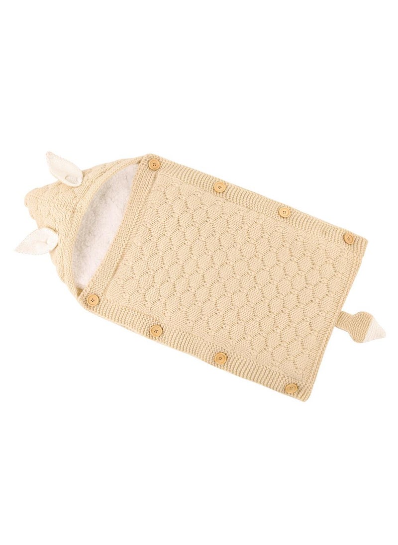 Y&D European And American Knitted Button Fleece lined Warm Mini Ears Small Tail Stroller Sleeping Bag  - Image 2